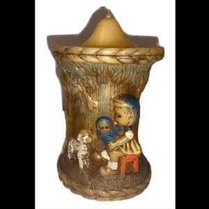 Vintage Candle German 1978 Alpine Originals Girl Baby Dog Handmade